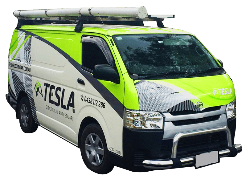 Branded Tesla Electrical and Solar work van